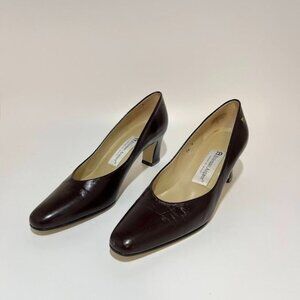 Etienne Aigner Women's Brown Leather TAYLOR Classic Heel Pumps - Size 7 1/2N